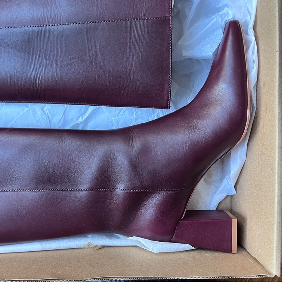 Reformation River knee high boots in ruby  Sz 7.5 new in box - Picture 8 of 16